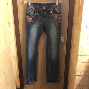 Grace embroidered easy fit jeans